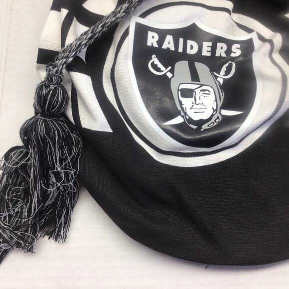 Oakland Raiders Football Black Drawstring Bucket Bag  Officially Licensed  NWT - Picture 2 of 6